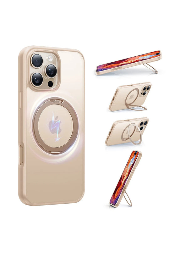 iPhone 16 Pro Max O Stand Pro Serisi Magsafe Kılıf - Çöl Titanyum 3