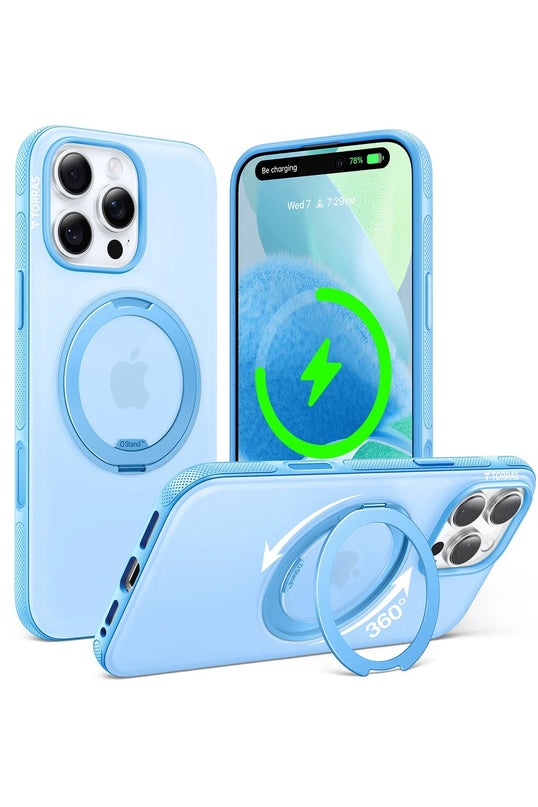 iPhone 16 Pro Max O Stand R Fitness Serisi Magsafe Kılıf - Açık Mavi