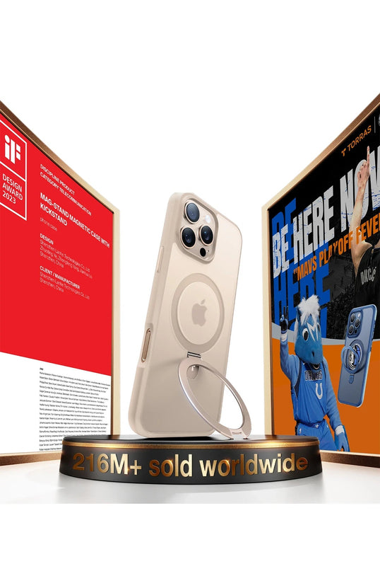 iPhone 16 Pro Max O Stand Serisi Magsafe Kılıf - Çöl Titanyum 4
