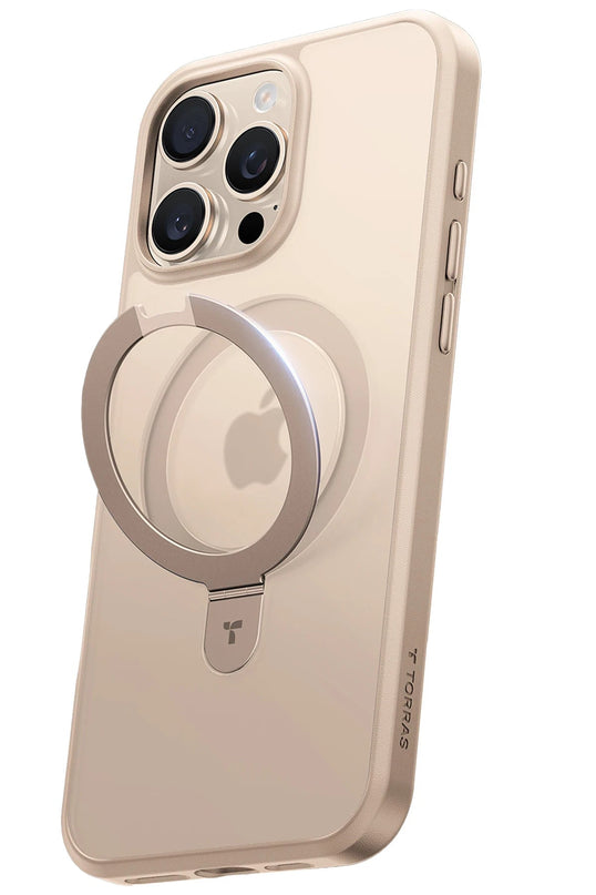 iPhone 16 Pro Max O Stand Serisi Magsafe Kılıf - Çöl Titanyum 3