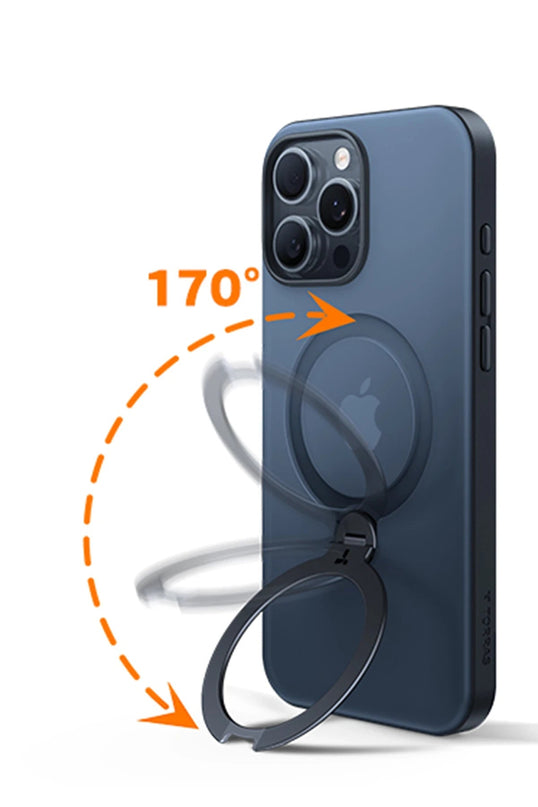 iPhone 16 Pro Max O Stand Spin Serisi Magsafe Kılıf - Siyah 5