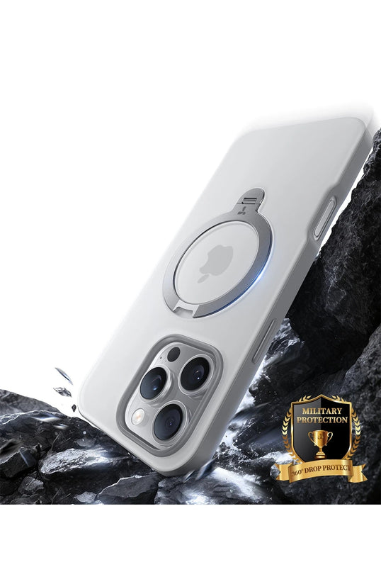 iPhone 16 Pro Max O Stand Spin Serisi Magsafe Kılıf - Titan Gri 4