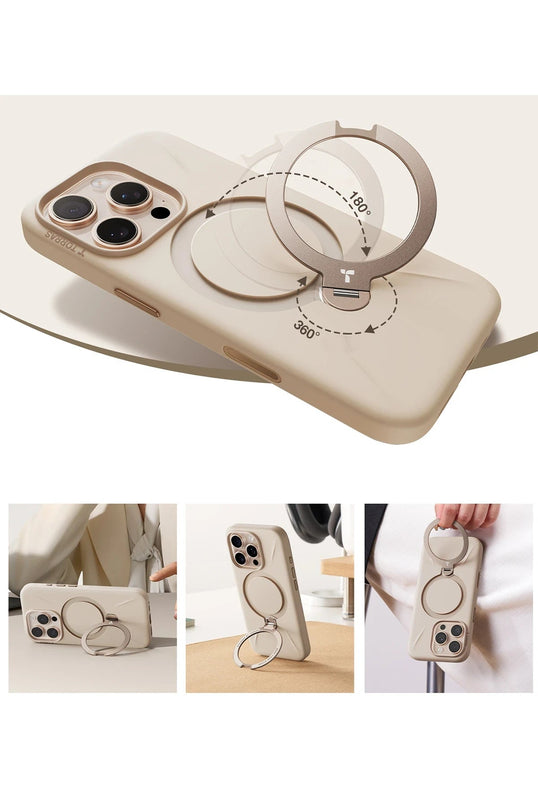 iPhone 16 Pro Max O Stand Spin Silicone Serisi Magsafe Kılıf 5
