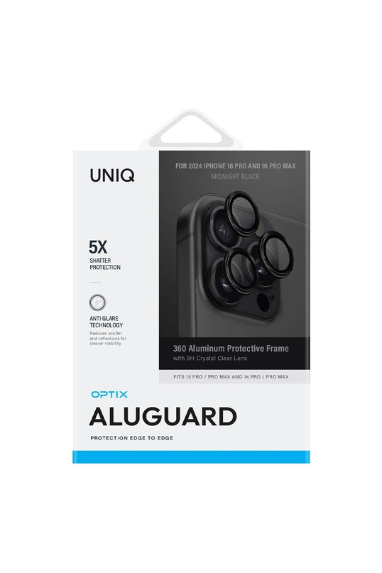 iPhone 16 Pro Max Optix Aluguard Alüminyum Kamera Lens Koruyucu - Siyah 2