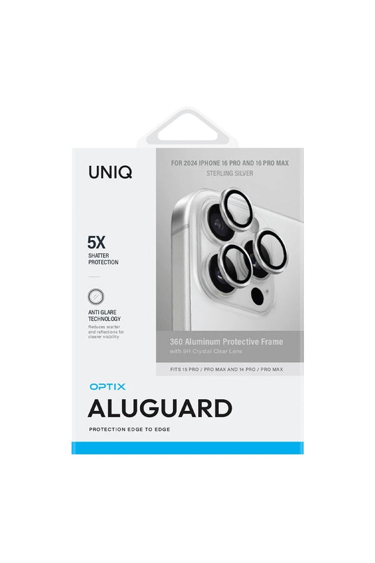 iPhone 16 Pro Max Optix Aluguard Alüminyum Kamera Lens Koruyucu - Gümüş 2