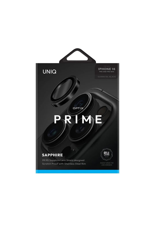 iPhone 16 Pro Max Optix Prime Çelik Çerçeveli Sapphire Kamera Lens Koruyucu - Siyah 2