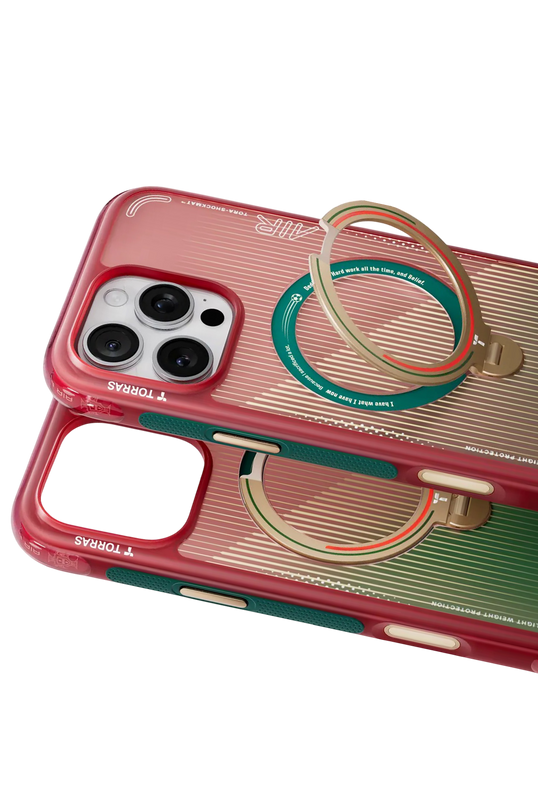 iPhone 16 Pro Max OStand Q3 Air World Cup Serisi Magsafe Kılıf - Kırmızı-Yeşil 2