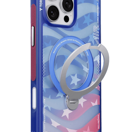 iPhone 16 Pro Max OStand Q3 Air World Cup Serisi Magsafe Kılıf - Kırmızı-Mavi 3