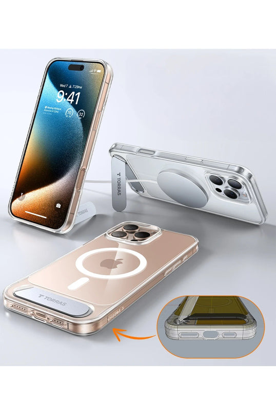 iPhone 16 Pro Max P Stand Serisi Magsafe Kılıf - Şeffaf 5
