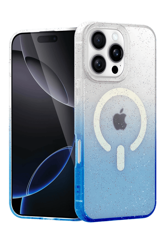 iPhone 16 Pro Max Pummel Shiny Magsafe Kapak Kılıf - Mavi