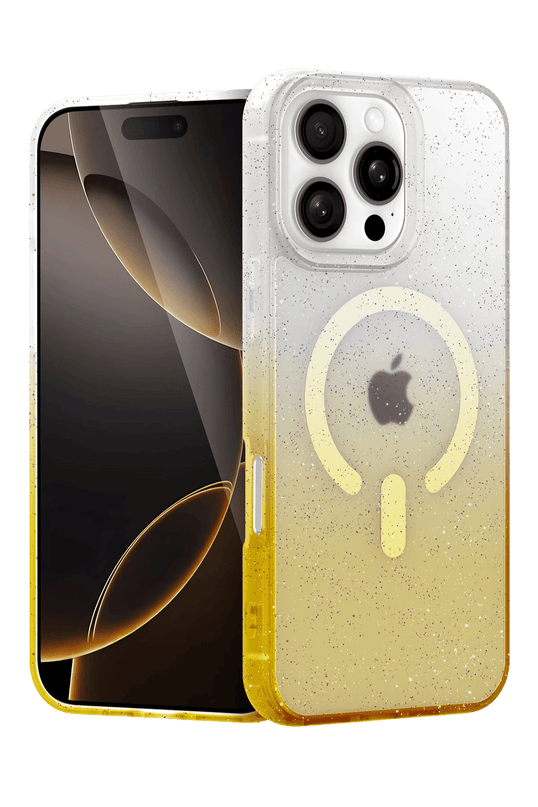 iPhone 16 Pro Max Pummel Shiny Magsafe Kapak Kılıf - Gold