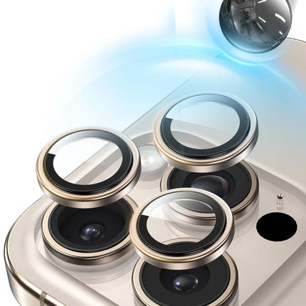iPhone 16 Pro Max Silikon Metal Kamera Lens Koruyucu - Titanyum 3
