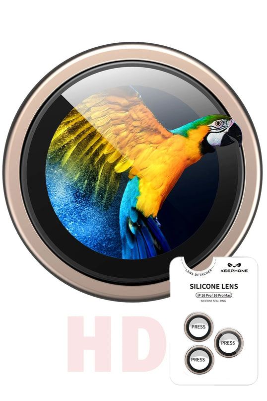 iPhone 16 Pro Max Silikon Metal Kamera Lens Koruyucu - Titanyum 5