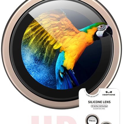 iPhone 16 Pro Max Silikon Metal Kamera Lens Koruyucu - Çöl Titanyum 5