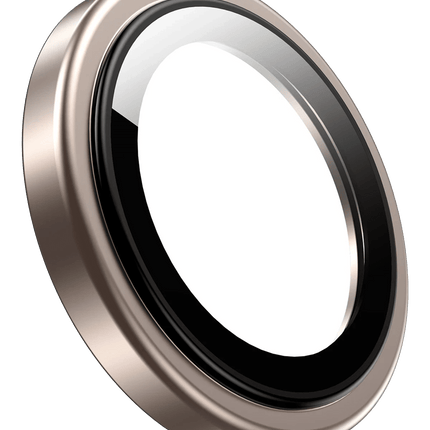 iPhone 16 Pro Max Silikon Metal Kamera Lens Koruyucu - Çöl Titanyum