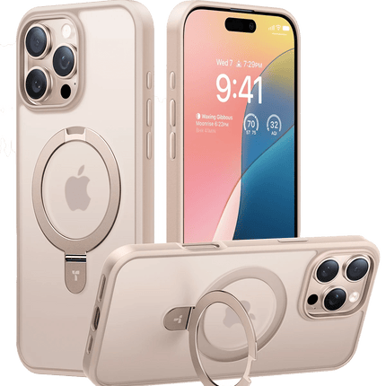 iPhone 16 Pro O Stand Serisi Magsafe Kılıf - Çöl Titanyum