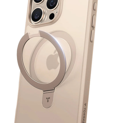 iPhone 16 Pro O Stand Serisi Magsafe Kılıf - Çöl Titanyum 3
