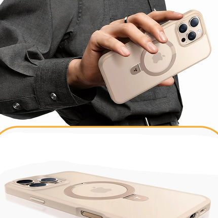 iPhone 16 Pro O Stand Serisi Magsafe Kılıf - Çöl Titanyum 5