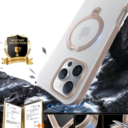 iPhone 16 Pro O Stand Spin Serisi Magsafe Kılıf - Çöl Titanyum 5