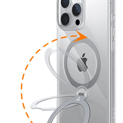 iPhone 16 Pro O Stand Spin Serisi Magsafe Kılıf - Şeffaf 5