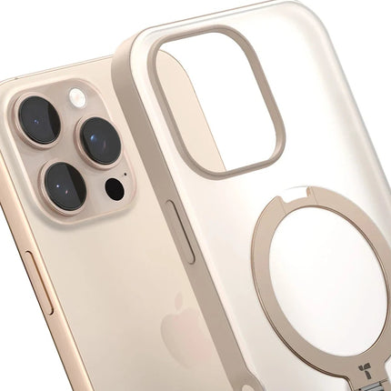 iPhone 16 Pro O Stand Spin Serisi Magsafe Kılıf - Çöl Titanyum 3