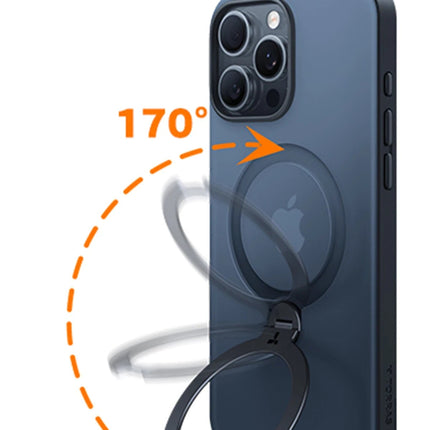 iPhone 16 Pro O Stand Spin Serisi Magsafe Kılıf - Siyah 5