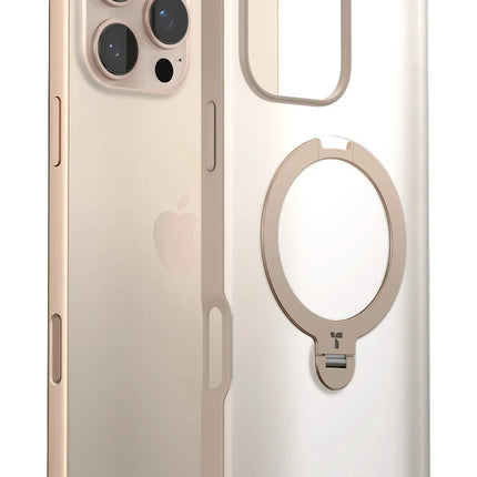 iPhone 16 Pro O Stand Spin Serisi Magsafe Kılıf - Çöl Titanyum 2