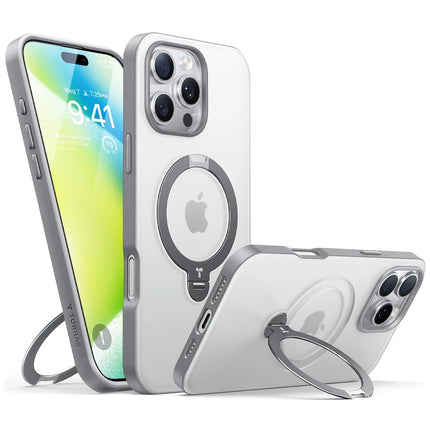 iPhone 16 Pro O Stand Spin Serisi Magsafe Kılıf - Titan Gri