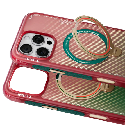 iPhone 16 Pro OStand Q3 Air World Cup Serisi Magsafe Kılıf - Kırmızı-Yeşil 2