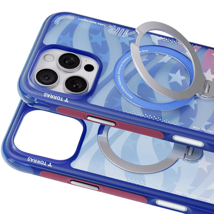 iPhone 16 Pro OStand Q3 Air World Cup Serisi Magsafe Kılıf - Kırmızı-Mavi 2