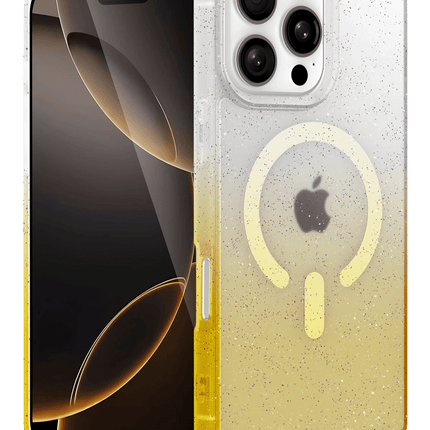iPhone 16 Pro Pummel Shiny Magsafe Kapak Kılıf - Gold
