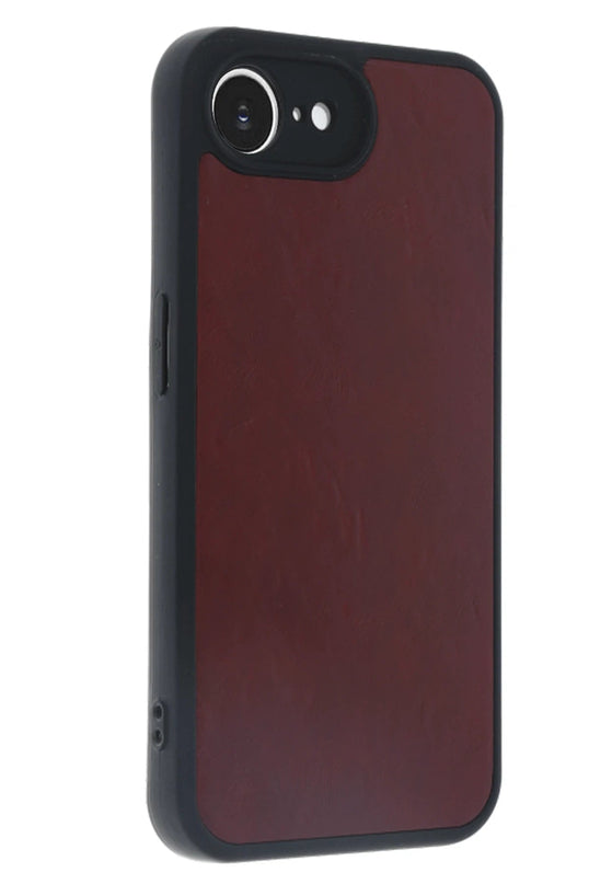 iPhone 16E Aras Deri Kapak Kılıf - Bordo 3