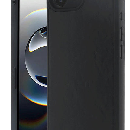 iPhone 16E Aras Deri Kapak Kılıf - Siyah