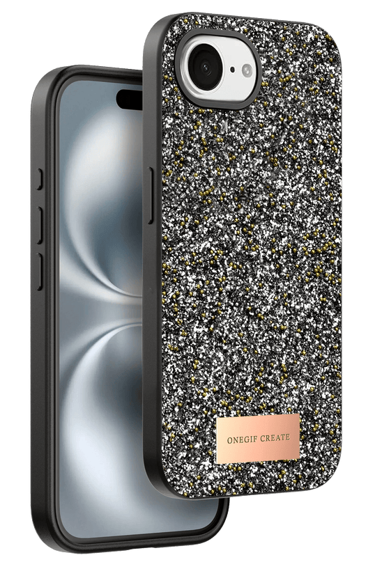iPhone 16E Bright Simli Kapak Kılıf - Gümüş
