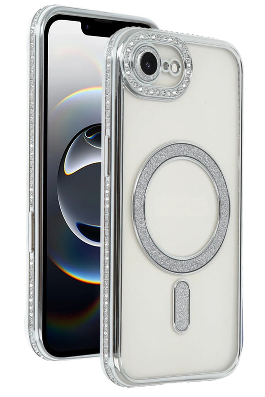 iPhone 16E Joke Simli Magneticsafe Kılıf - Gümüş