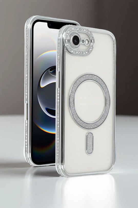 iPhone 16E Joke Simli Magneticsafe Kılıf - Gümüş 2
