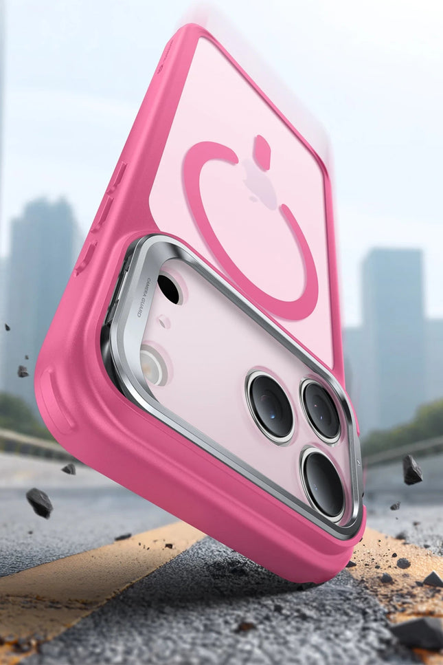 iPhone 17 Air Classic Hybrid Magsafe Standlı Kapak Kılıf - Pembe 3