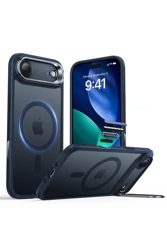 iPhone 17 Air Classic Hybrid Magsafe Standlı Kapak Kılıf - Mavi