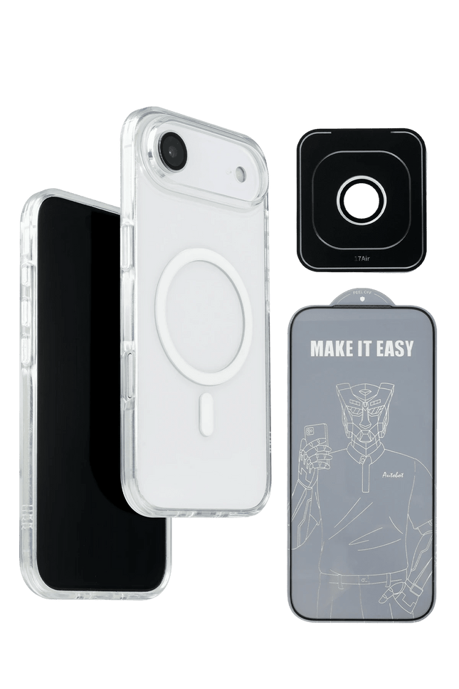 iPhone 17 Air Crystal Clear Magsafe 3in1 Ekran Koruyucu ve Kamera Lens Koruyucu Kılıf 2