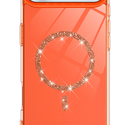 iPhone 17 Air Live Diamond Magsafe Kapak Kılıf - Turuncu 2