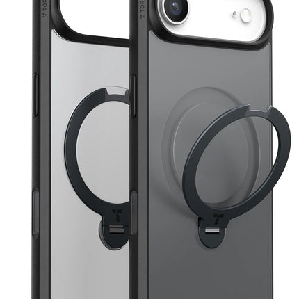 iPhone 17 Air O Stand Spin Serisi Magsafe Kılıf - Siyah