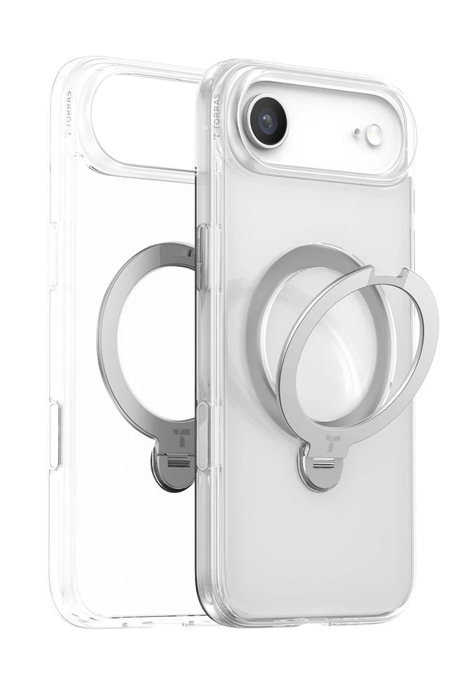 iPhone 17 Air O Stand Spin Serisi Magsafe Kılıf - Şeffaf 2