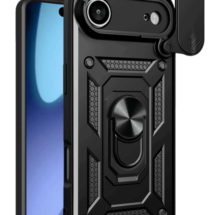 iPhone 17 Air Pars Lens Yüzüklü Silikon Kılıf - Siyah