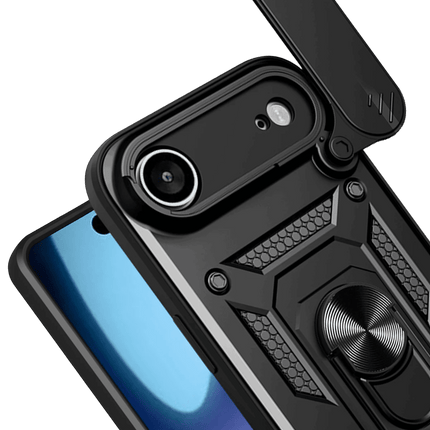 iPhone 17 Air Pars Lens Yüzüklü Silikon Kılıf - Siyah 3