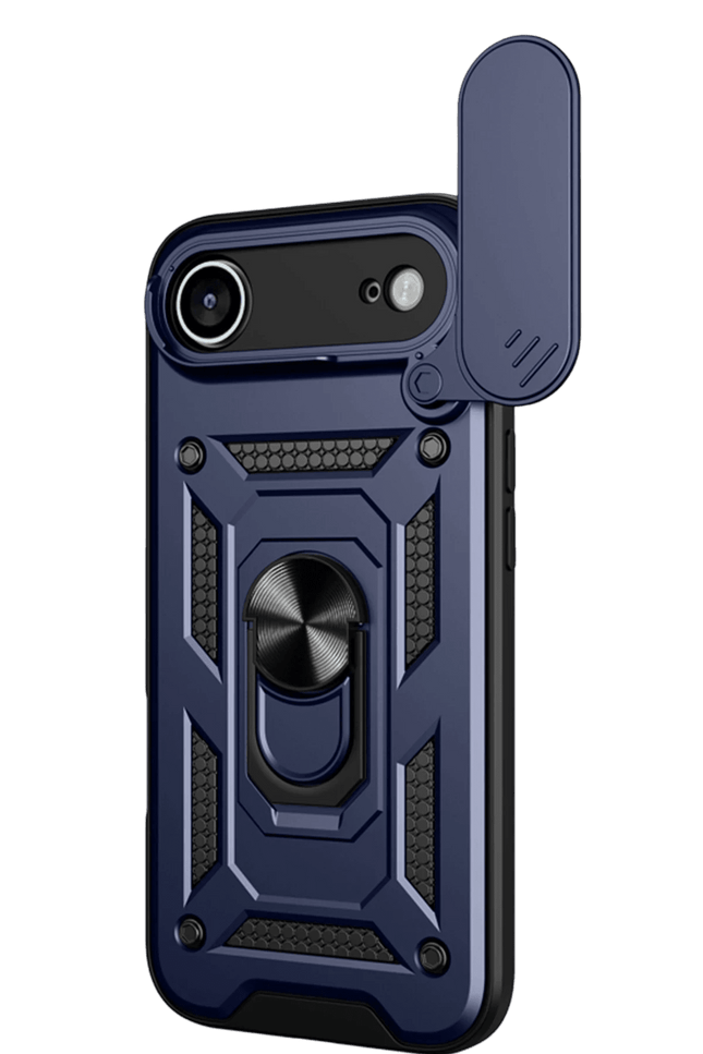 iPhone 17 Air Pars Lens Yüzüklü Silikon Kılıf - Lacivert 2
