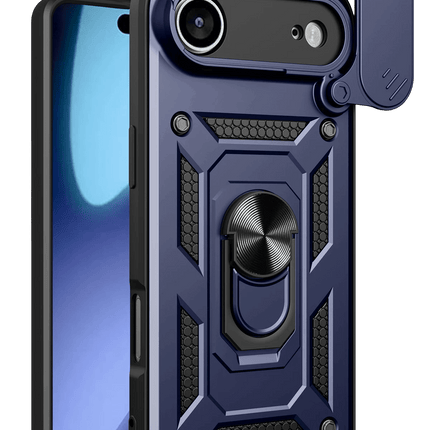 iPhone 17 Air Pars Lens Yüzüklü Silikon Kılıf - Lacivert