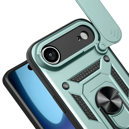 iPhone 17 Air Pars Lens Yüzüklü Silikon Kılıf - Yeşil 3
