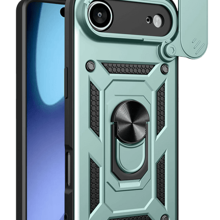 iPhone 17 Air Pars Lens Yüzüklü Silikon Kılıf - Yeşil