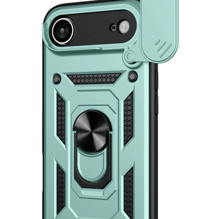 iPhone 17 Air Pars Lens Yüzüklü Silikon Kılıf - Yeşil 2