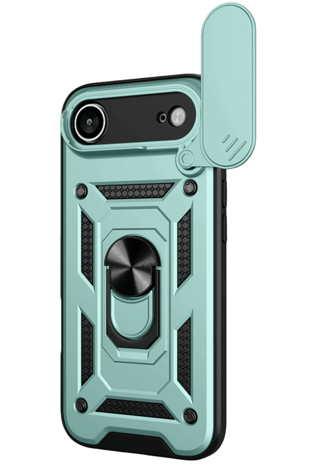 iPhone 17 Air Pars Lens Yüzüklü Silikon Kılıf - Yeşil 2